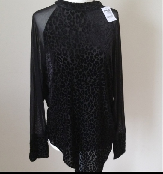 NWT! Charlotte Russe Black Mesh Leopard Bo… - Picture 5 of 6